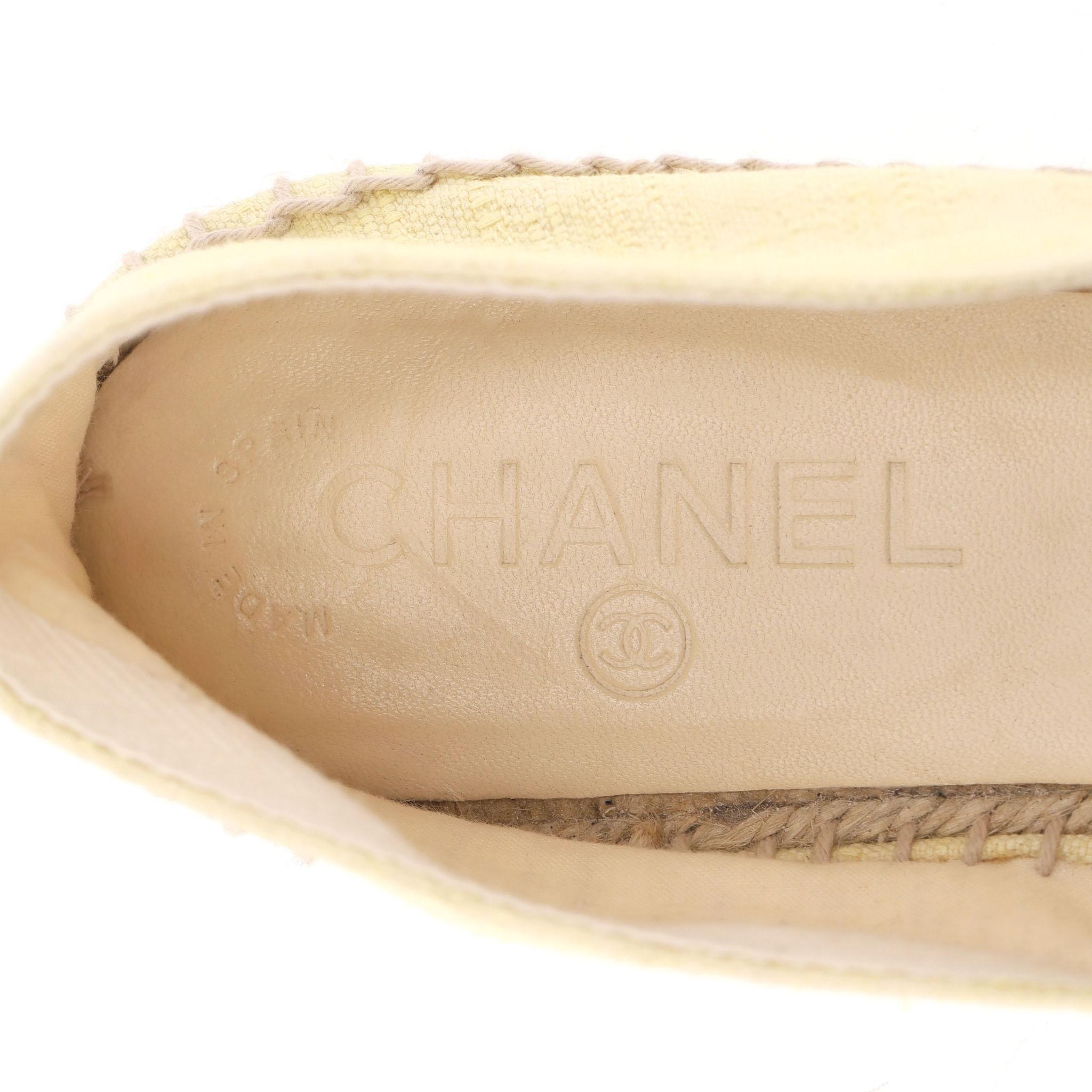 Chanel 'CC' Logo Canvas Espadrilles For Sale 3
