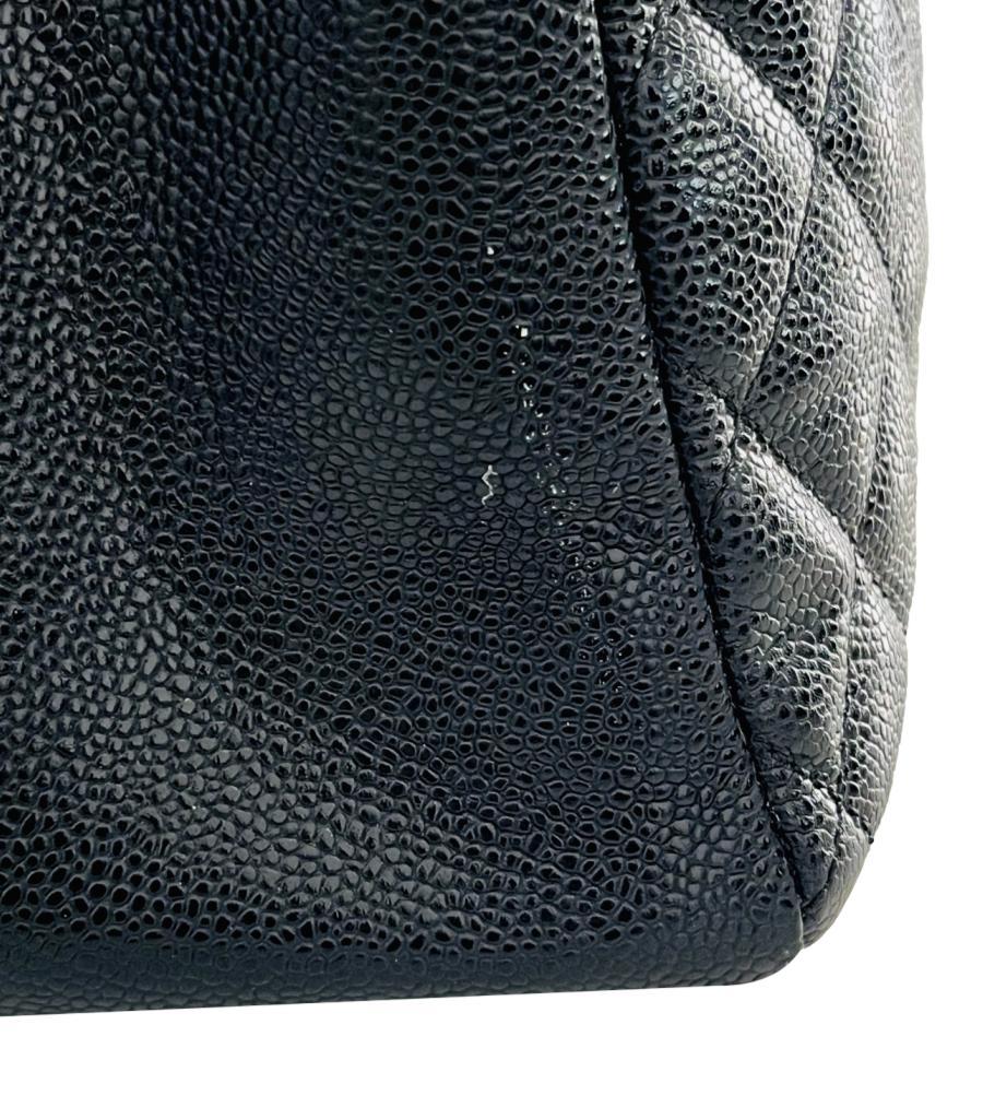 Chanel 'CC' Logo Caviar Leather Grand Shopping Tote Bag For Sale 8