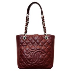 Chanel 'CC' Logo Caviar Leather Petite Shopping Tote Bag