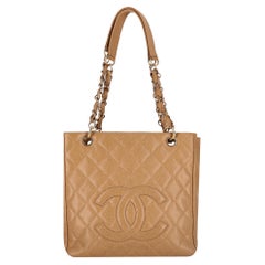 Chanel 'CC' Logo Caviar Leather Petite Shopping Tote Bag