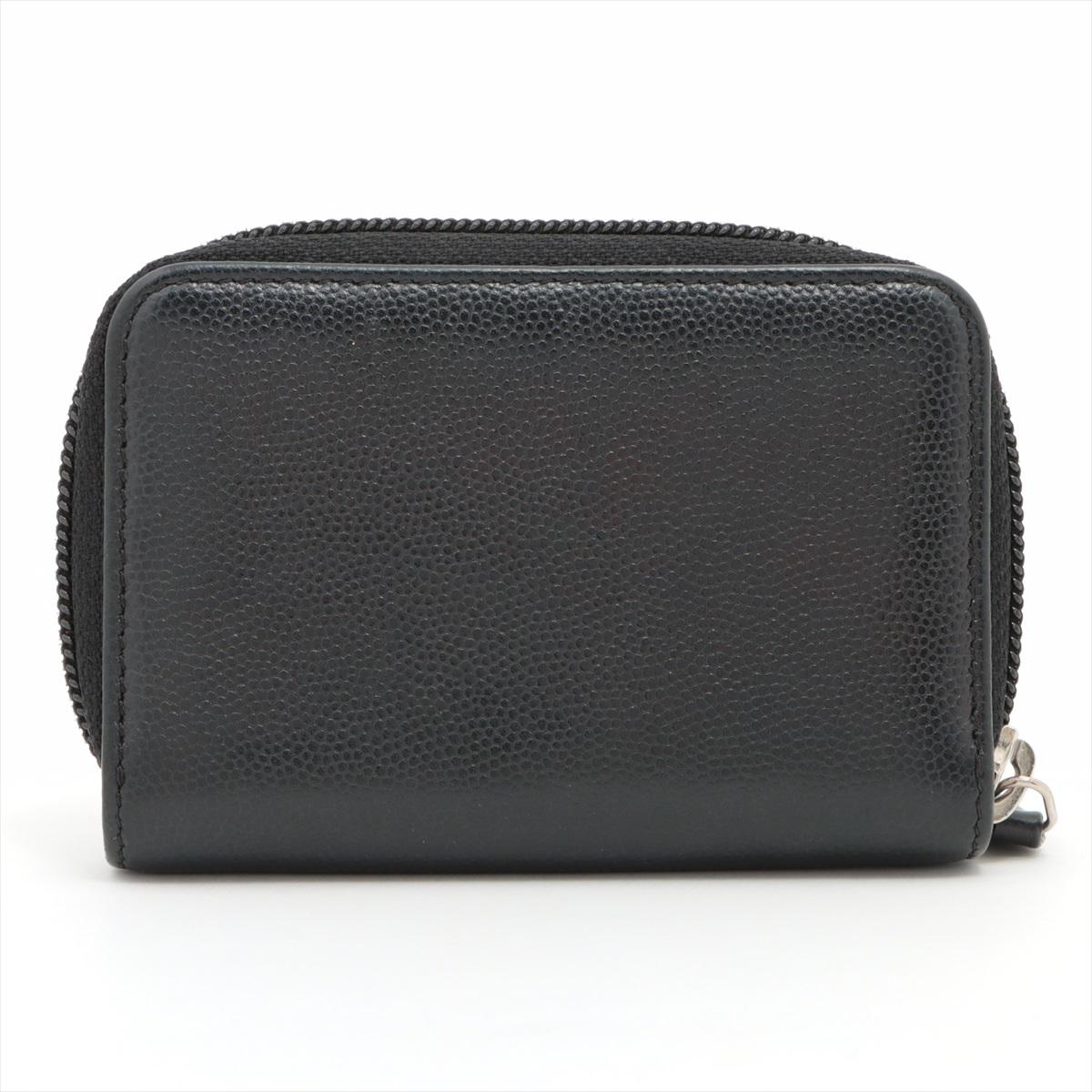 Chanel CC Logo Caviarskin Coin Case Black In Good Condition In Indianapolis, IN