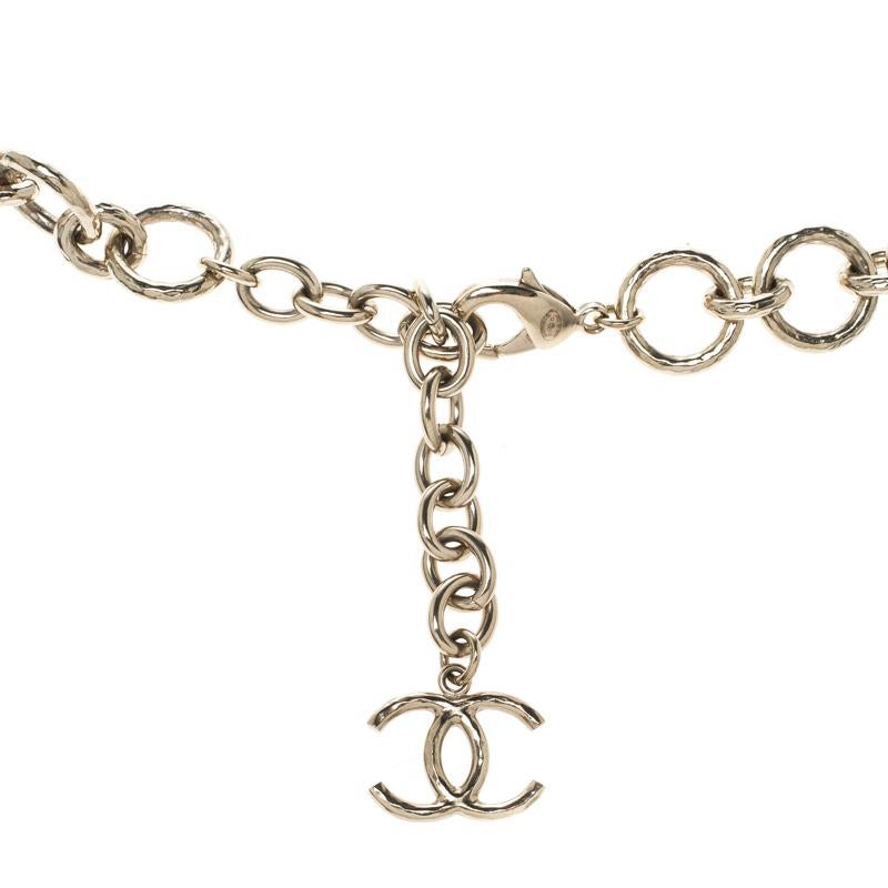Chanel CC Logo Charm Gold Tone Chain Link Belt / Necklace In New Condition In Dubai, Al Qouz 2
