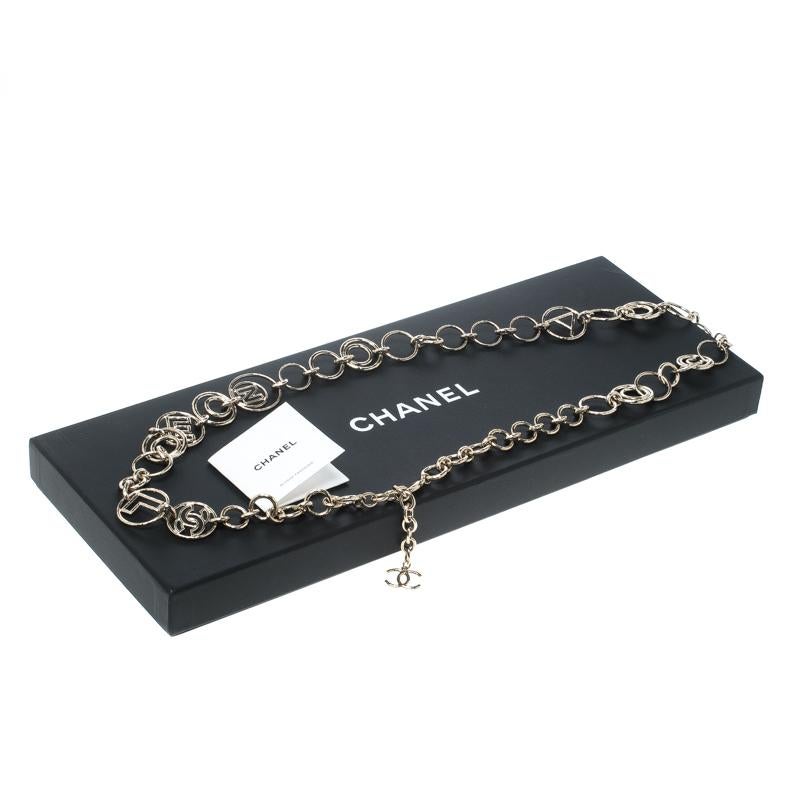 Women's Chanel CC Logo Charm Gold Tone Chain Link Belt / Necklace
