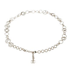 Chanel CC Logo Charm Gold Tone Chain Link Belt / Necklace