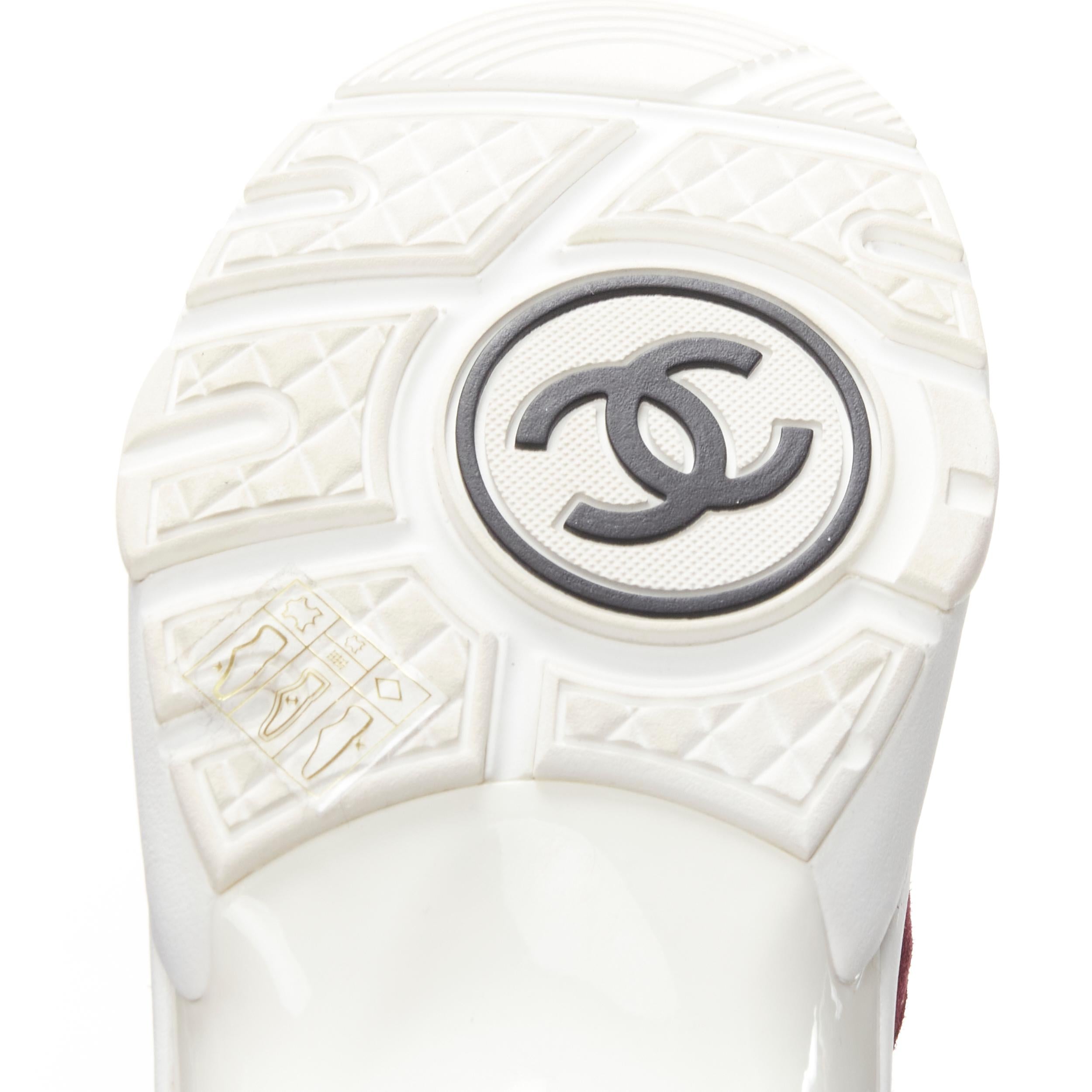 CHANEL CC logo color blocked suede leather patchwork low top sneaker EU38.5 6