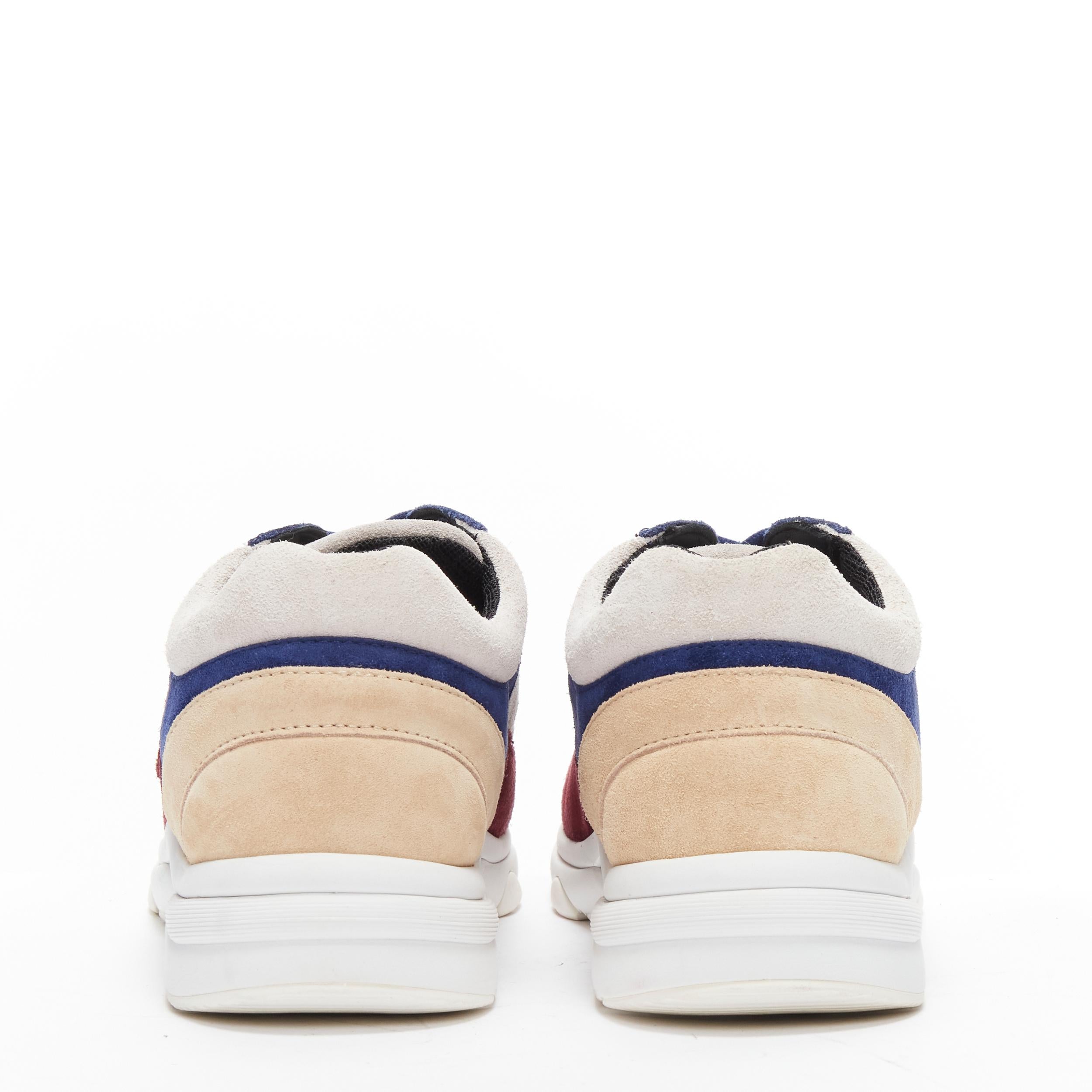 CHANEL CC logo color blocked suede leather patchwork low top sneaker EU38.5 1