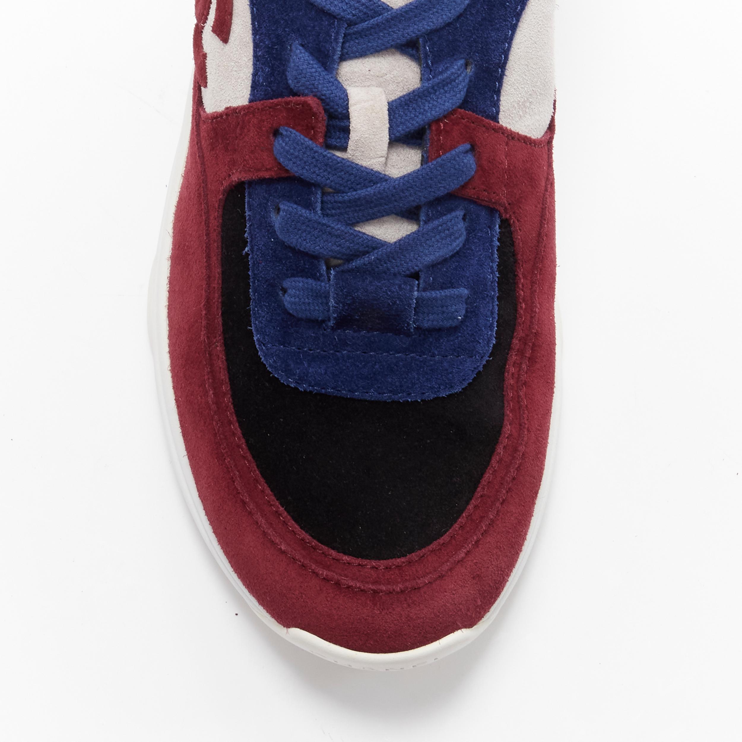 CHANEL CC logo color blocked suede leather patchwork low top sneaker EU38.5 2