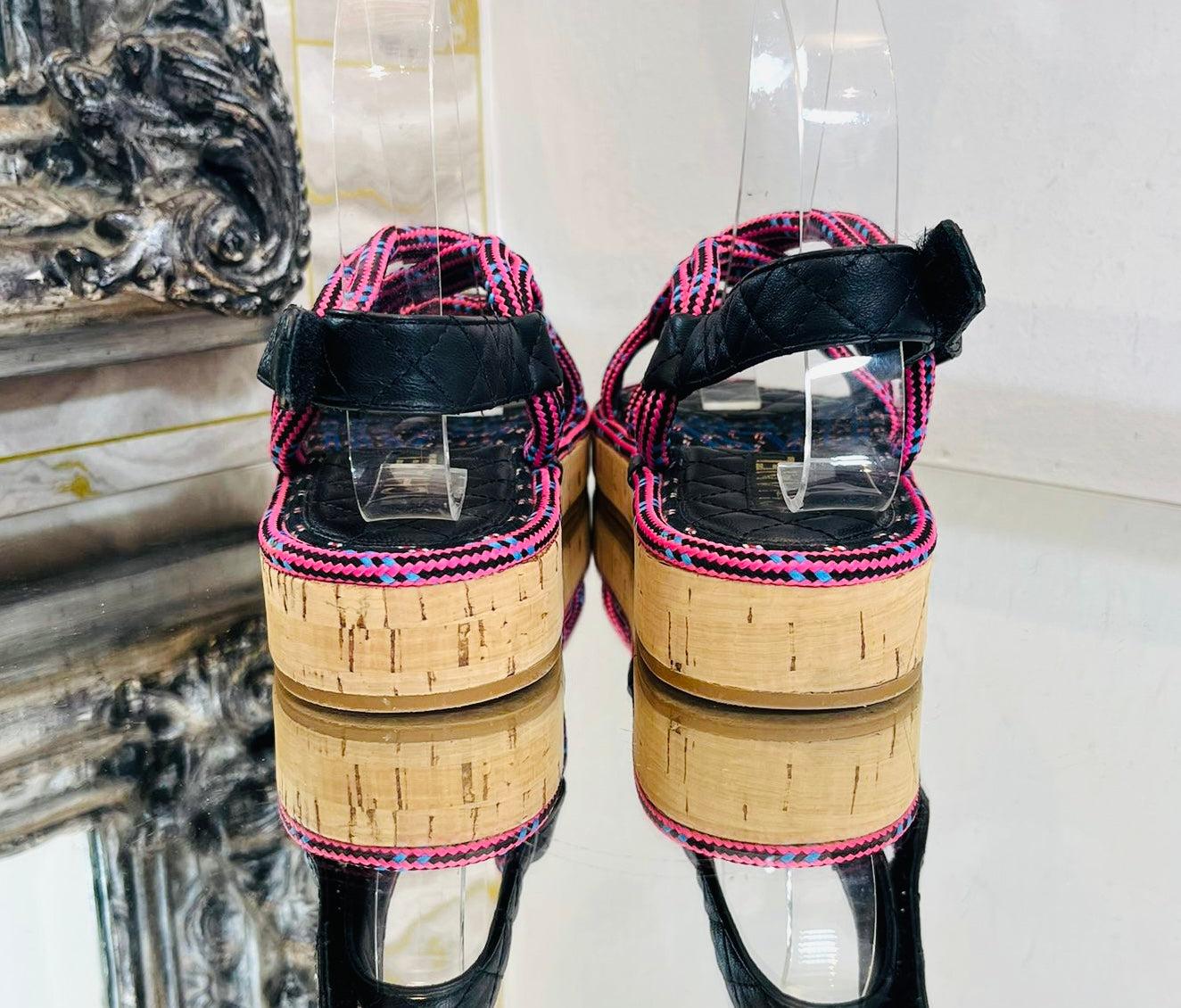 chanel pink rope sandals
