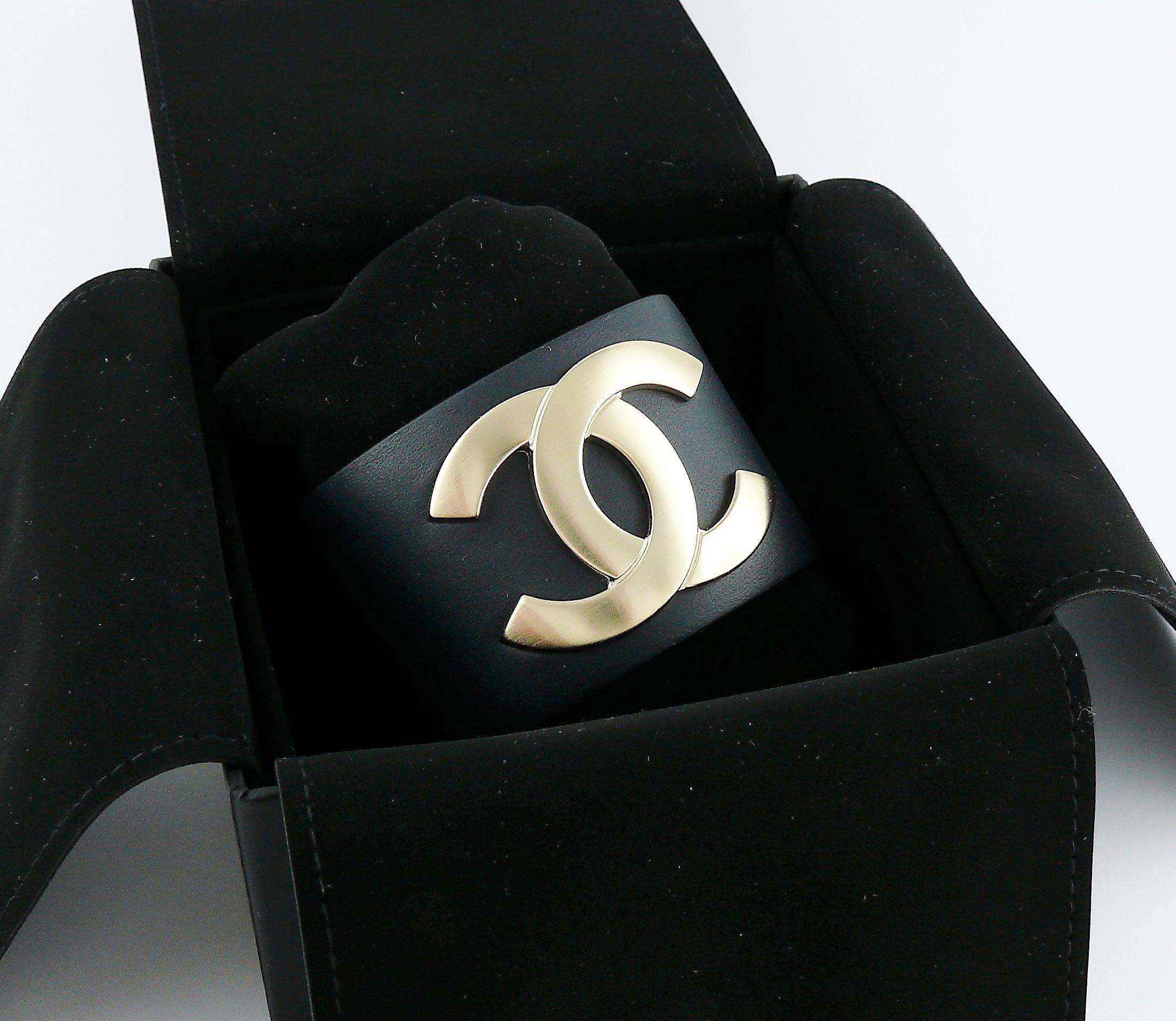 chanel leather cuff bracelet