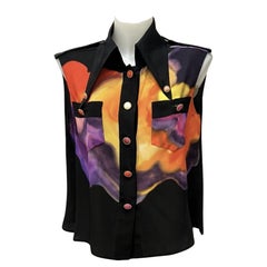 Chanel CC Logo Fashion Manifesto Runway Silk Blouse