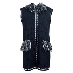 Chanel CC Logo Fringe Accent Vest Jacket