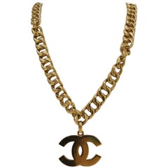 Vintage Chanel CC logo Gold tone Necklace - Belt