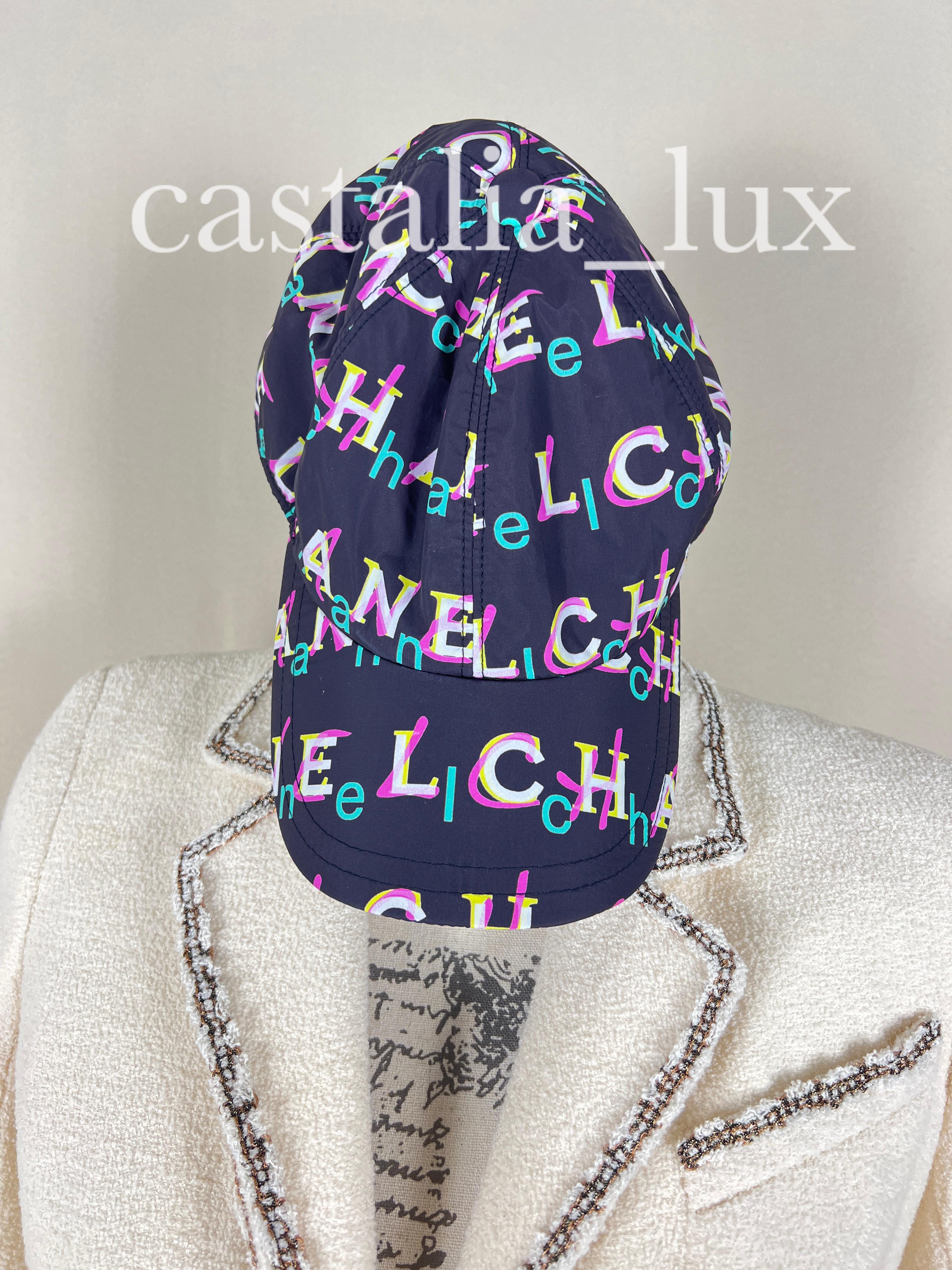 Purple Chanel CC Logo Graffiti Black Baseball Cap