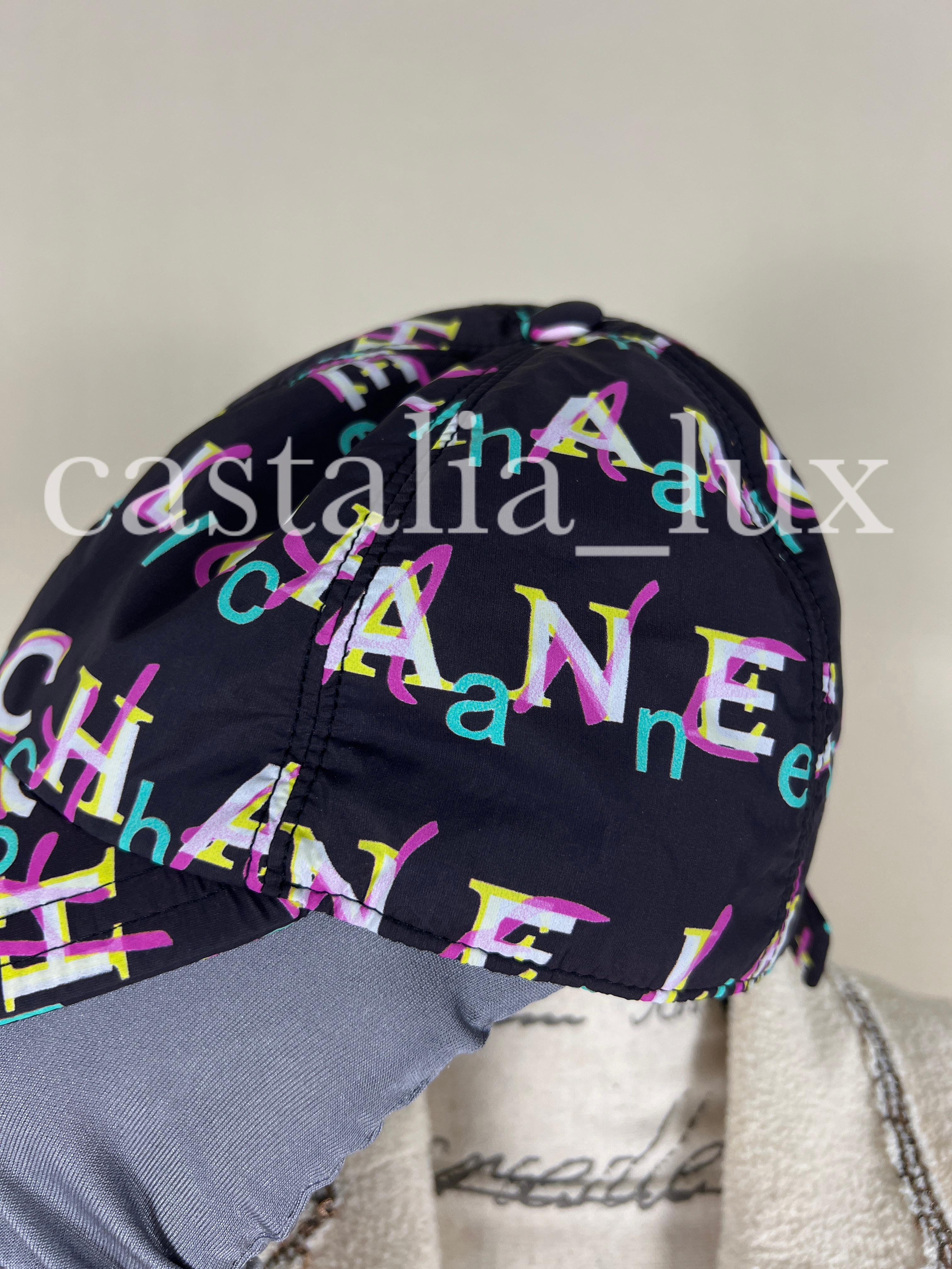 Chanel CC Logo Graffiti Black Baseball Cap In New Condition In Dubai, AE