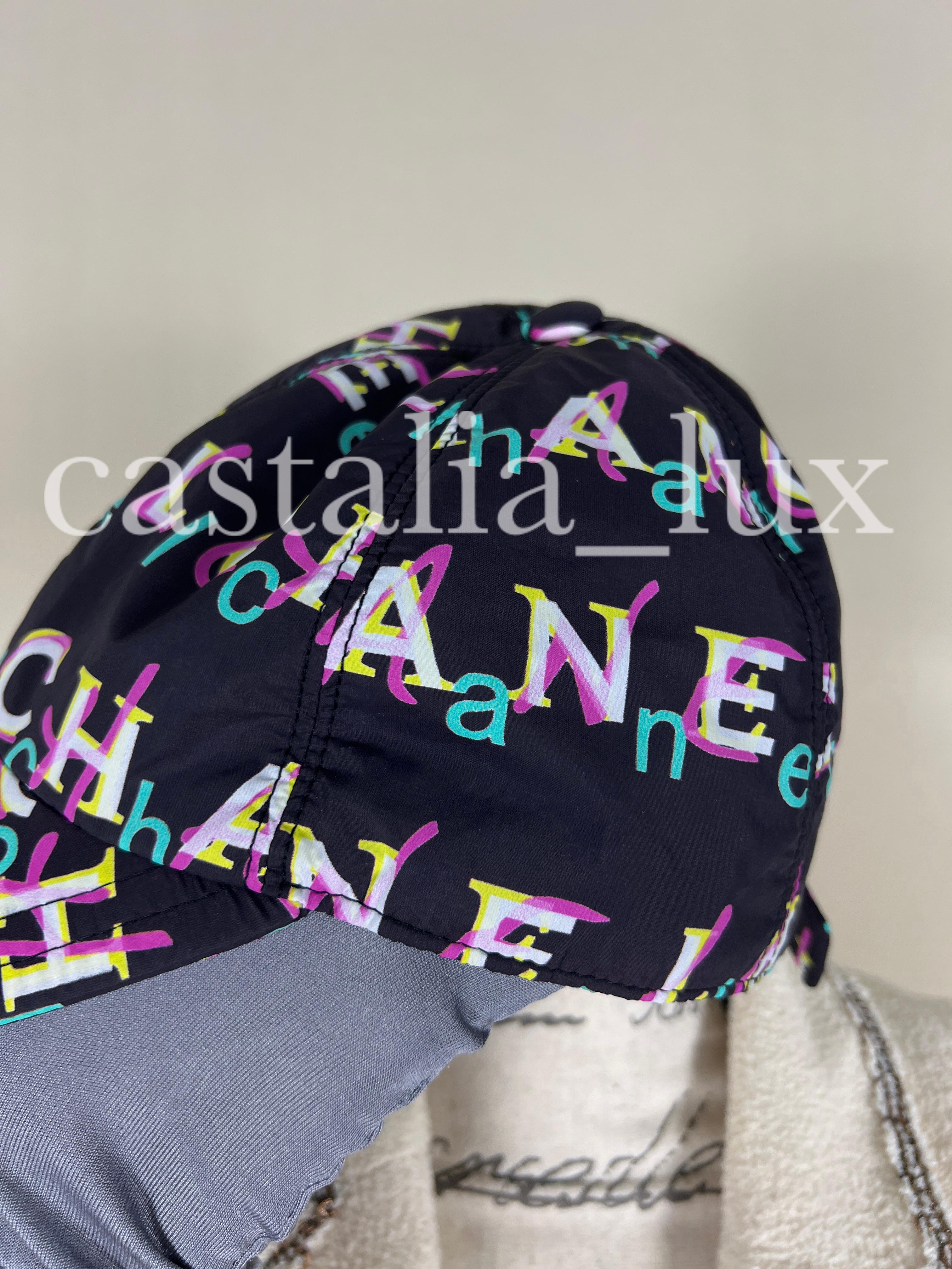 Women's or Men's Chanel CC Logo Graffiti Black Baseball Cap For Sale