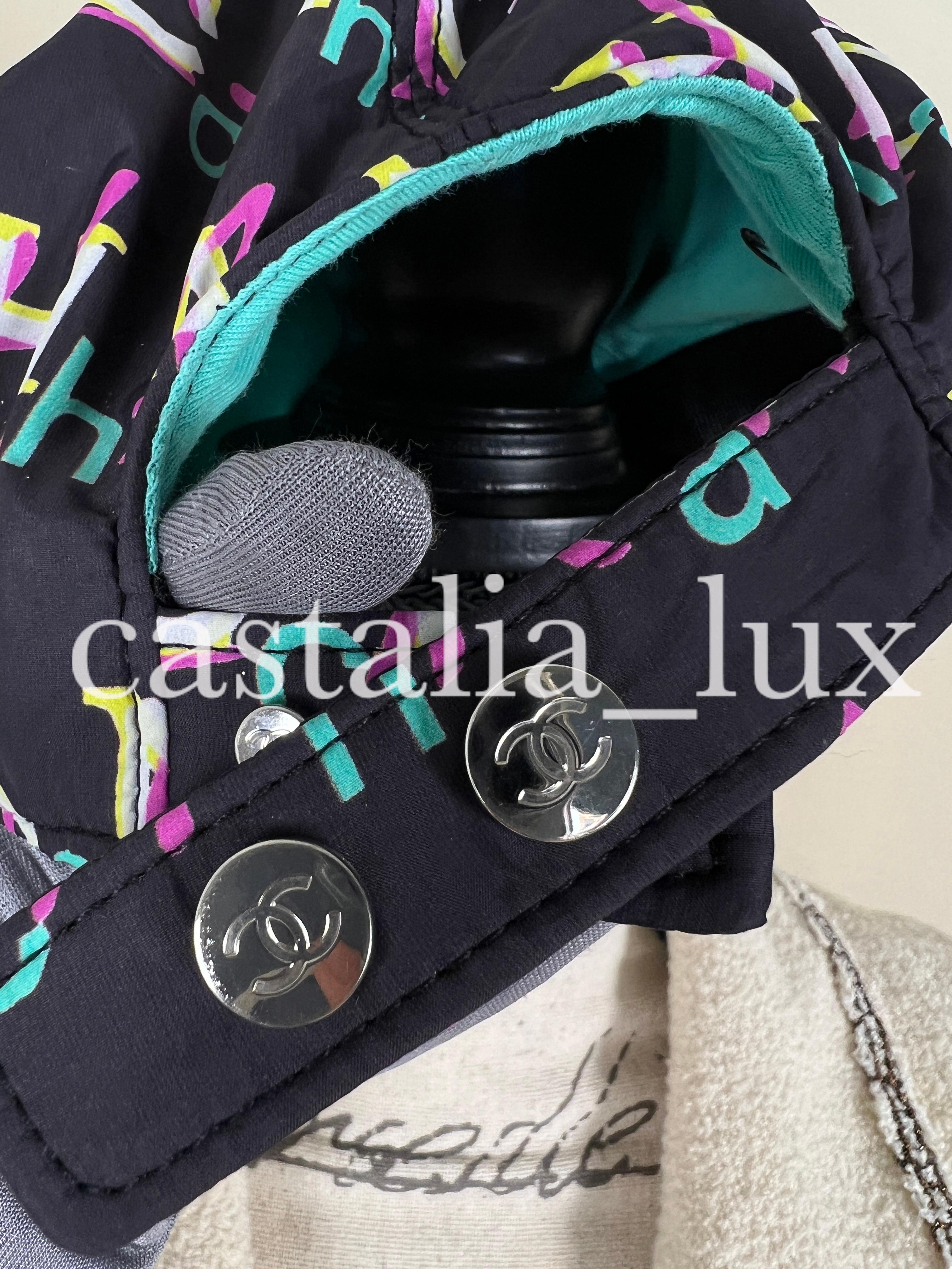 Chanel CC Logo Graffiti Black Baseball Cap 1