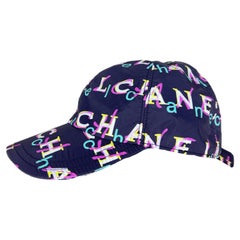 Chanel CC Logo Graffiti Nero Cappello da Baseball