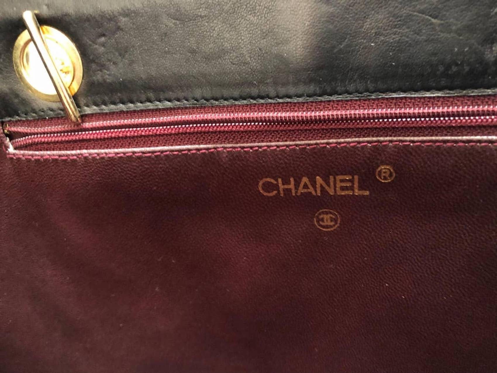 CHANEL CC Logo Grand Shopping Tote Black Shoulder Bag Vintage 5