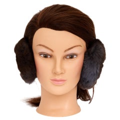 Chanel CC Logo Gray Rabbit Ear Muffs