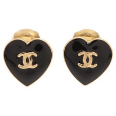 Chanel CC Logo Heart Clip-on Earring