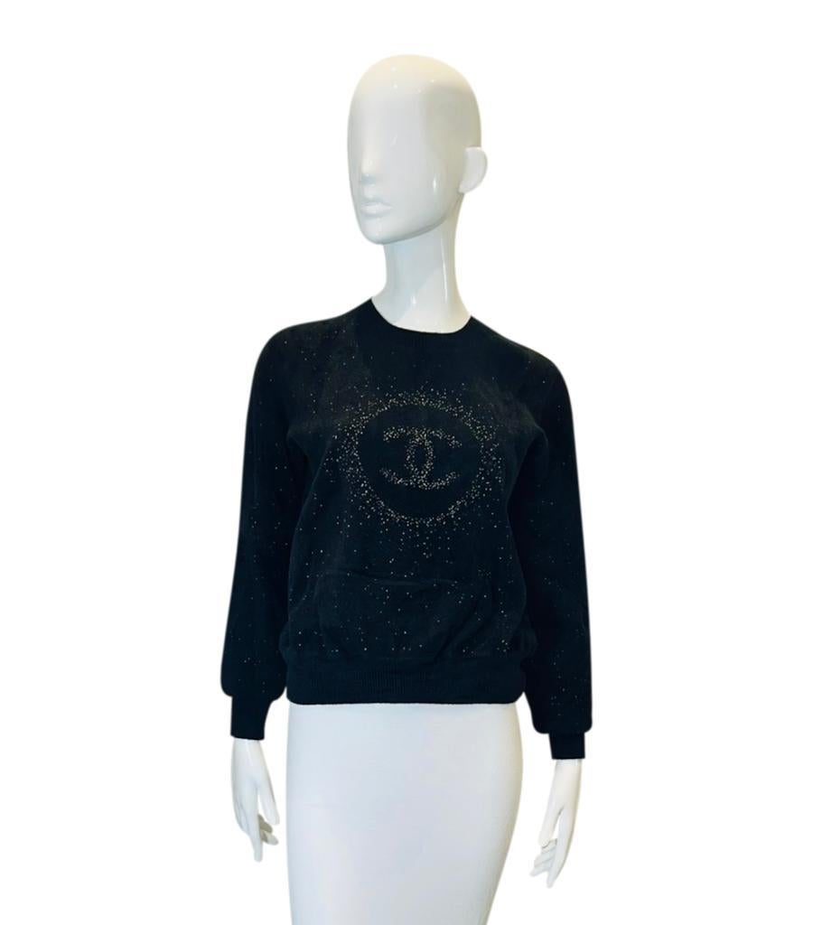 Rare Item - Chanel 'CC' Logo Jumper

Black teddy feel jumper with oversized 'CC' logo to the centre in sequins.

Featuring sequins though out, crew neckline, ribbed cuffs and hem.

From Fall-Winter 2020 Collection.

Size – 40FR

Condition – Very