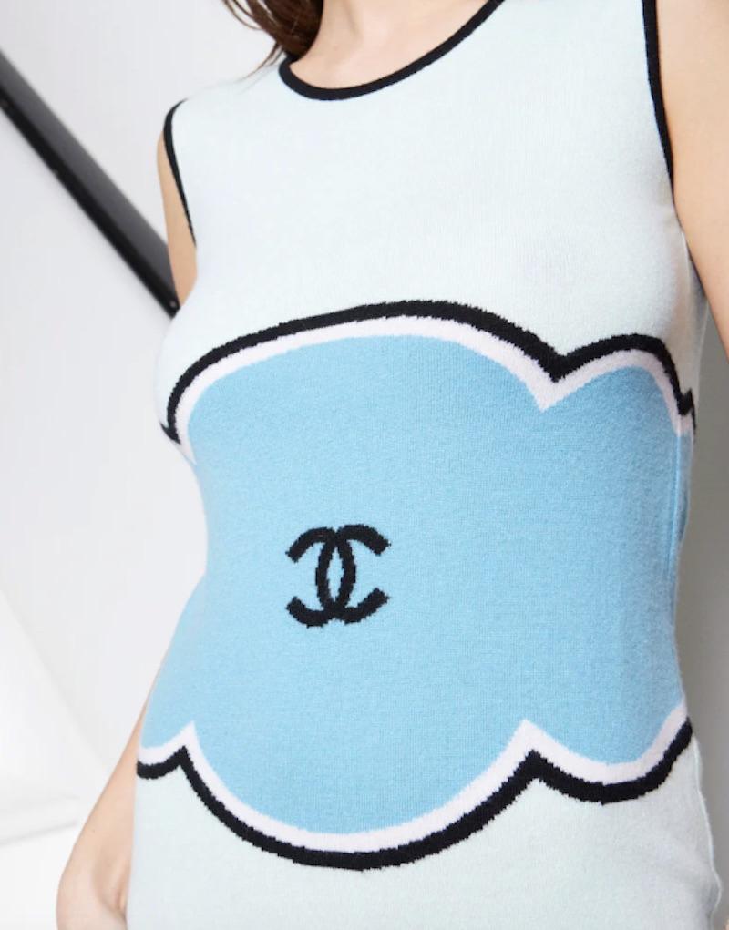 Women's Chanel CC Logo Knit Cashmere Mini Dress '09 For Sale