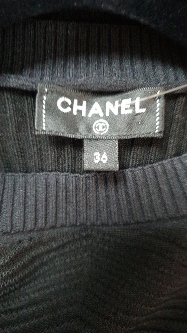 Chanel CC Logo Knit Long Sleeve Top