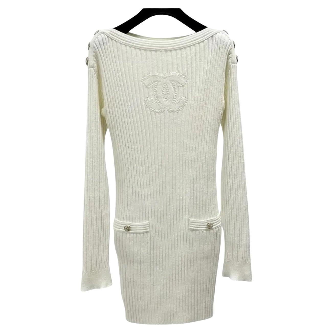 Chanel CC Logo Knited Dress Sz.34 Pre-owned