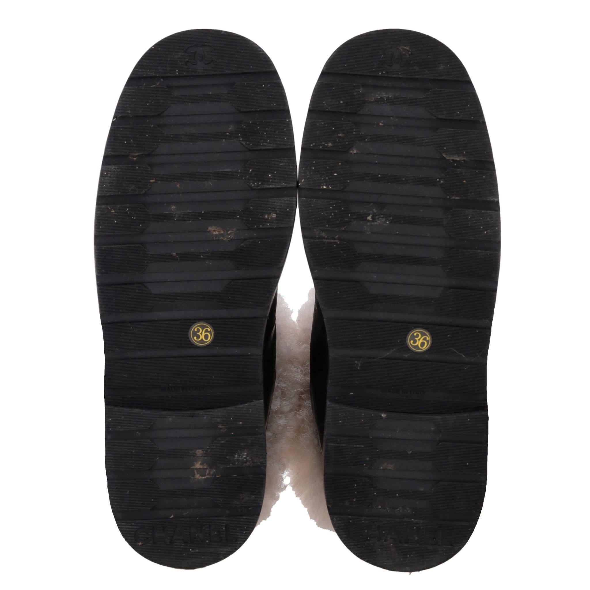 Women's Chanel 'CC' Logo Lambskin & Shearing Ankle Boots For Sale