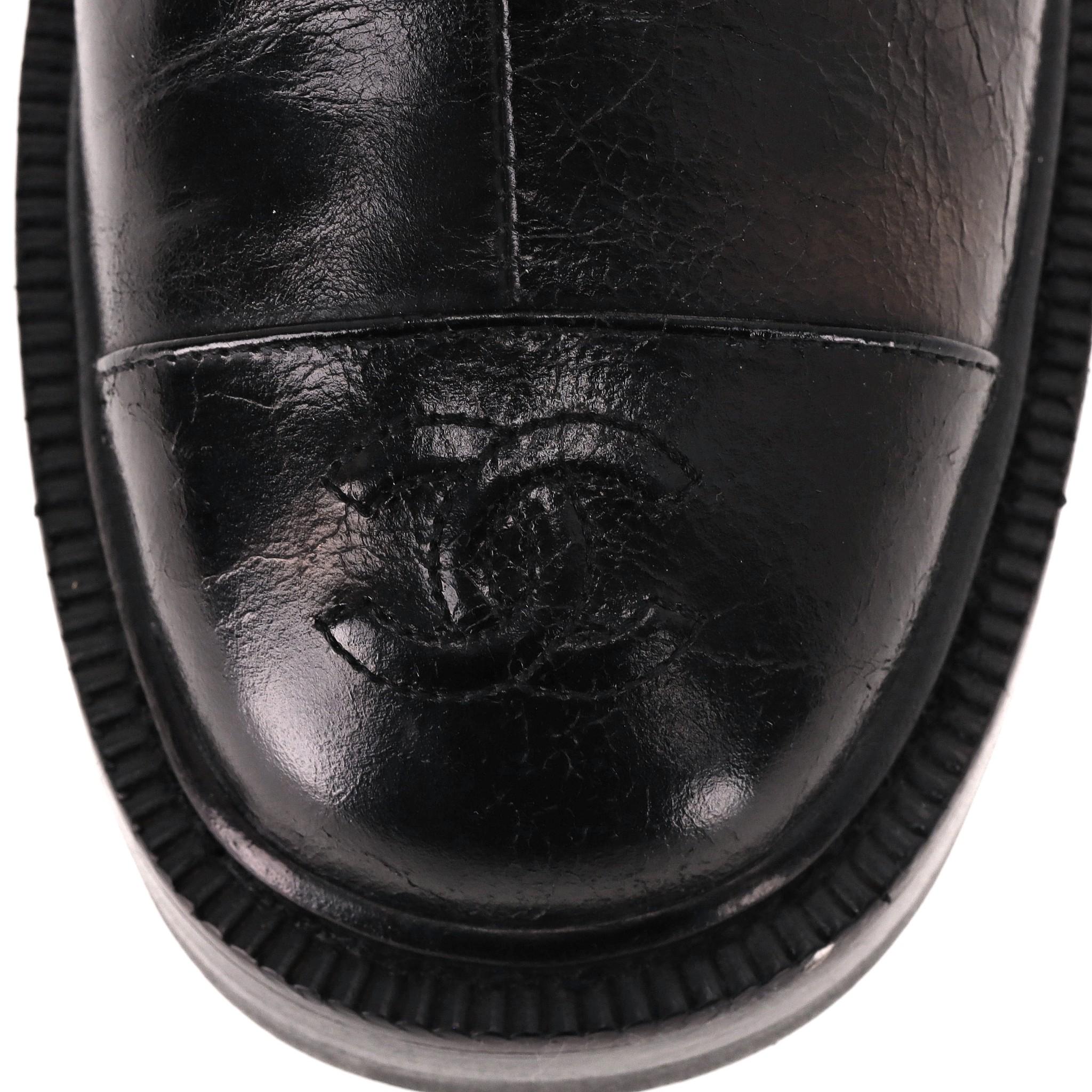 Chanel 'CC' Logo Lambskin & Shearing Ankle Boots For Sale 1
