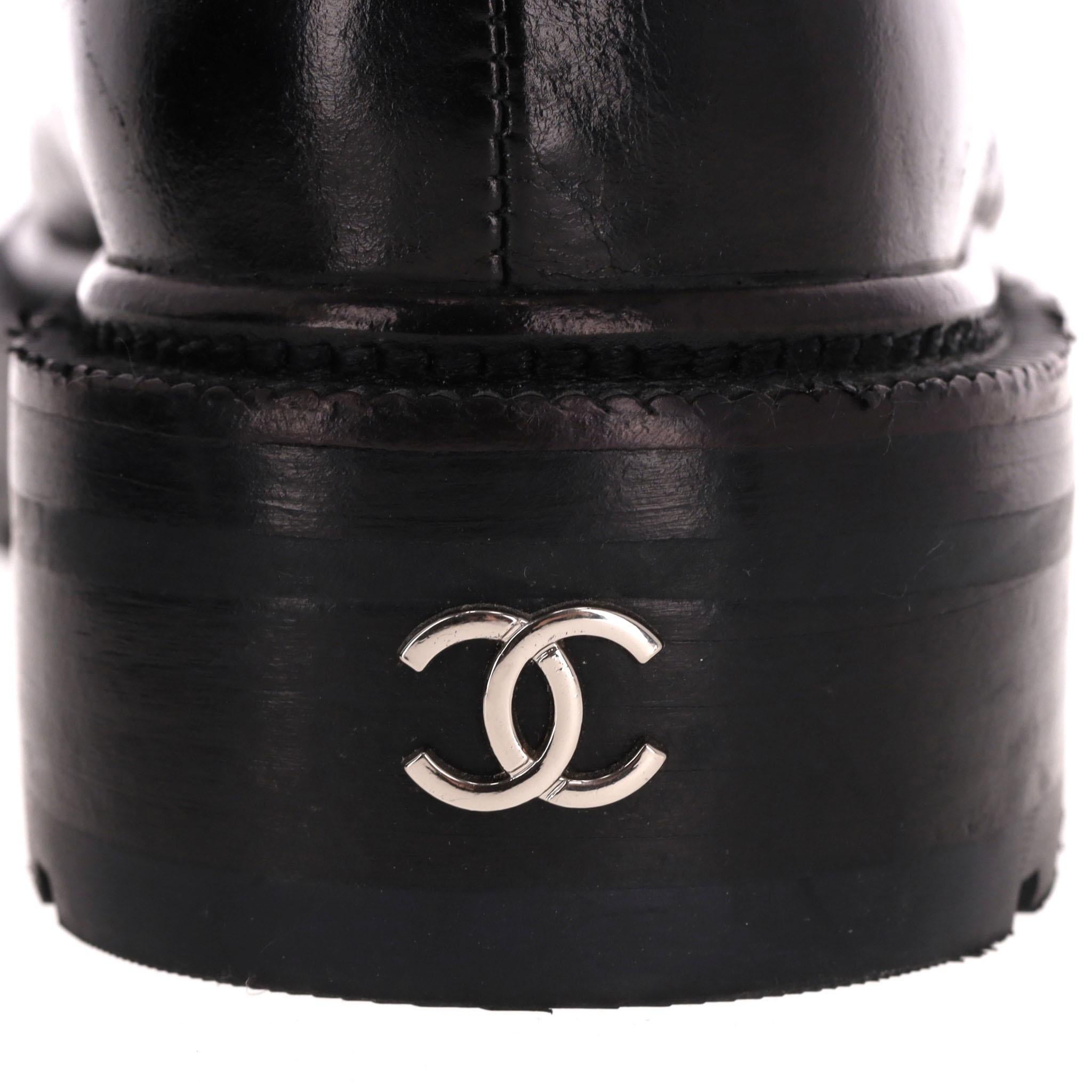 Chanel 'CC' Logo Lambskin & Shearing Ankle Boots For Sale 2