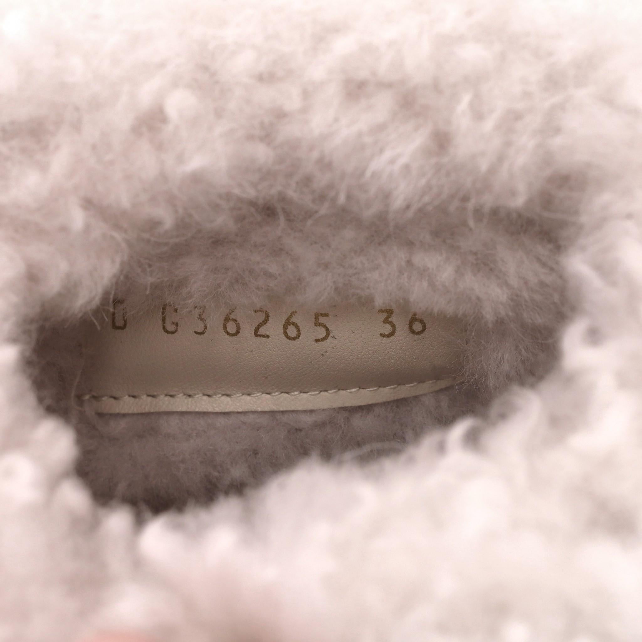 Chanel 'CC' Logo Lambskin & Shearing Ankle Boots For Sale 3