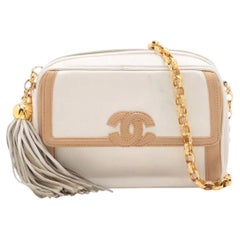 Chanel CC Logo Lambskin Chain Shoulder Bag White