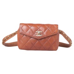 Chanel CC Logo Lambskin Waist Bum Bag Camel - '90s