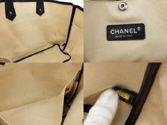 Chanel Cc Logo Le Tren Shopper 234425 Tote in tela rivestita nera