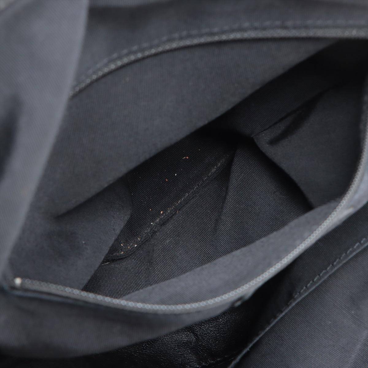 Chanel CC Logo Leather Chain Tassel Handbag Black 6