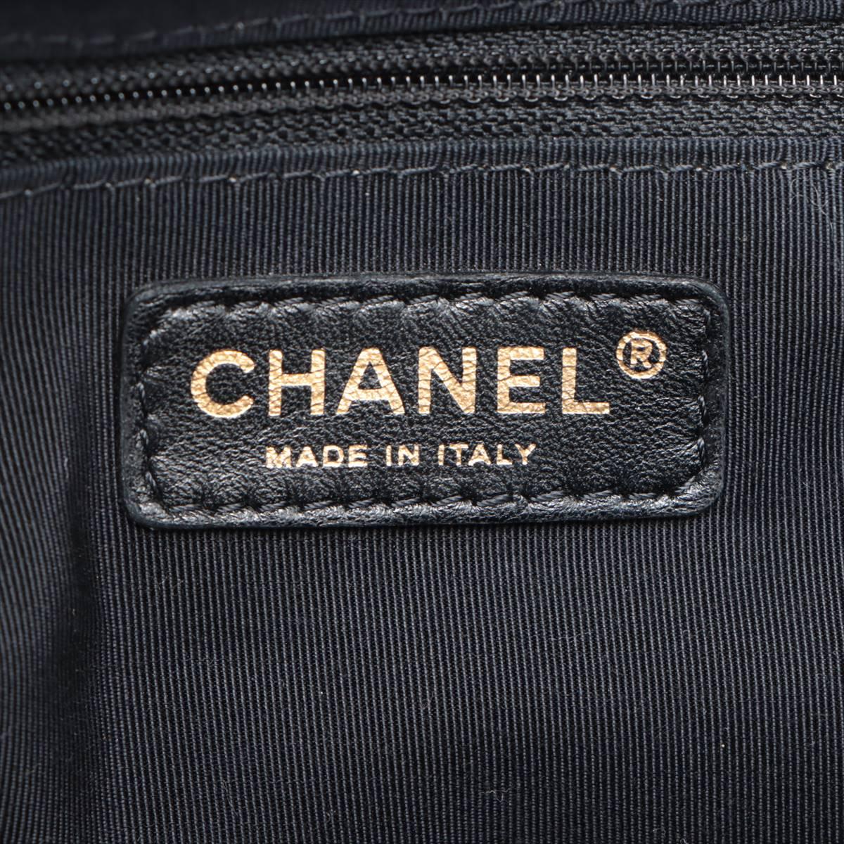 Chanel CC Logo Leather Chain Tassel Handbag Black 7