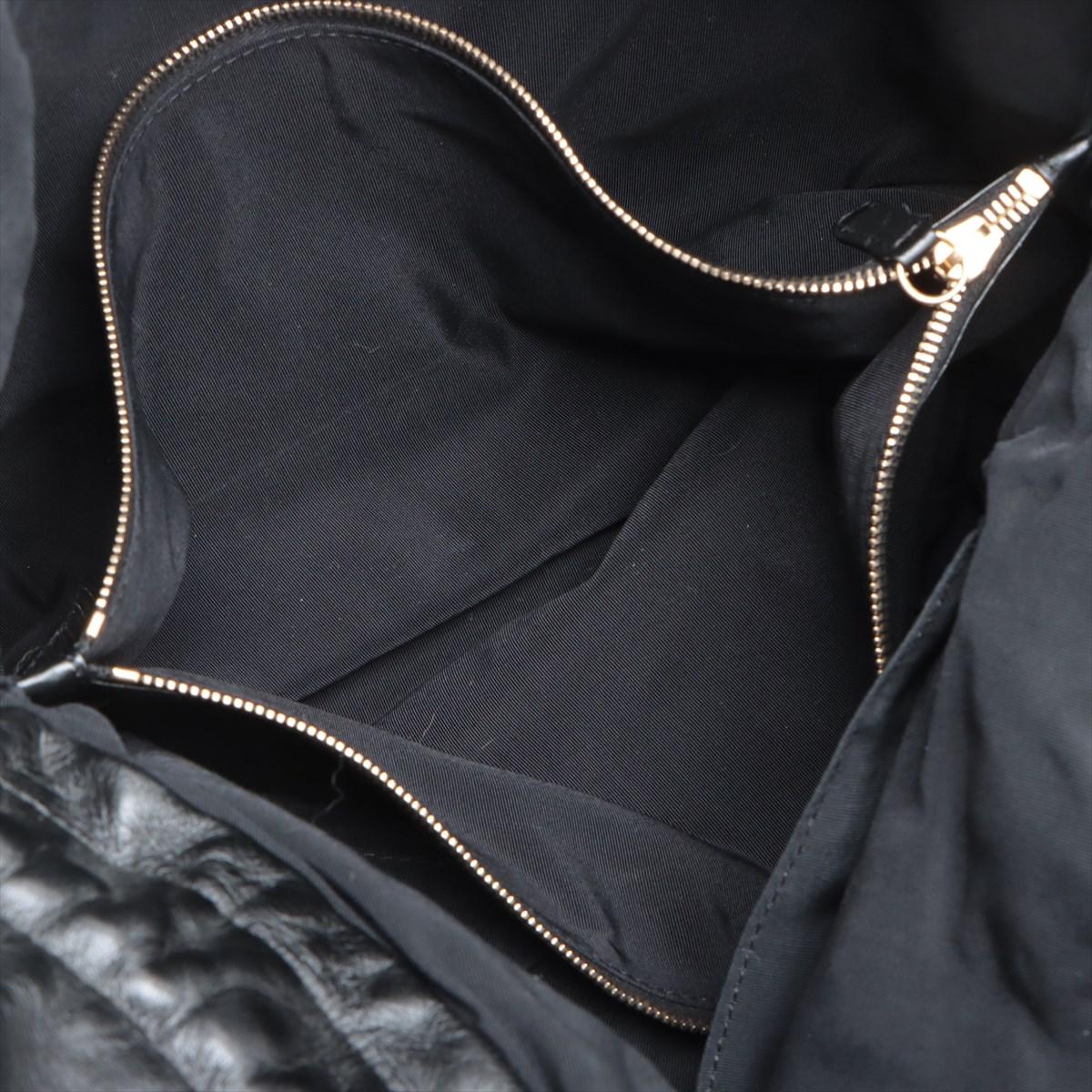 Chanel CC Logo Leather Chain Tassel Handbag Black 5