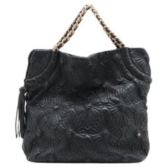 Chanel CC Logo Leather Chain Tassel Handbag Black Chanel CC Logo Leather Chain Tassel Handbag Black