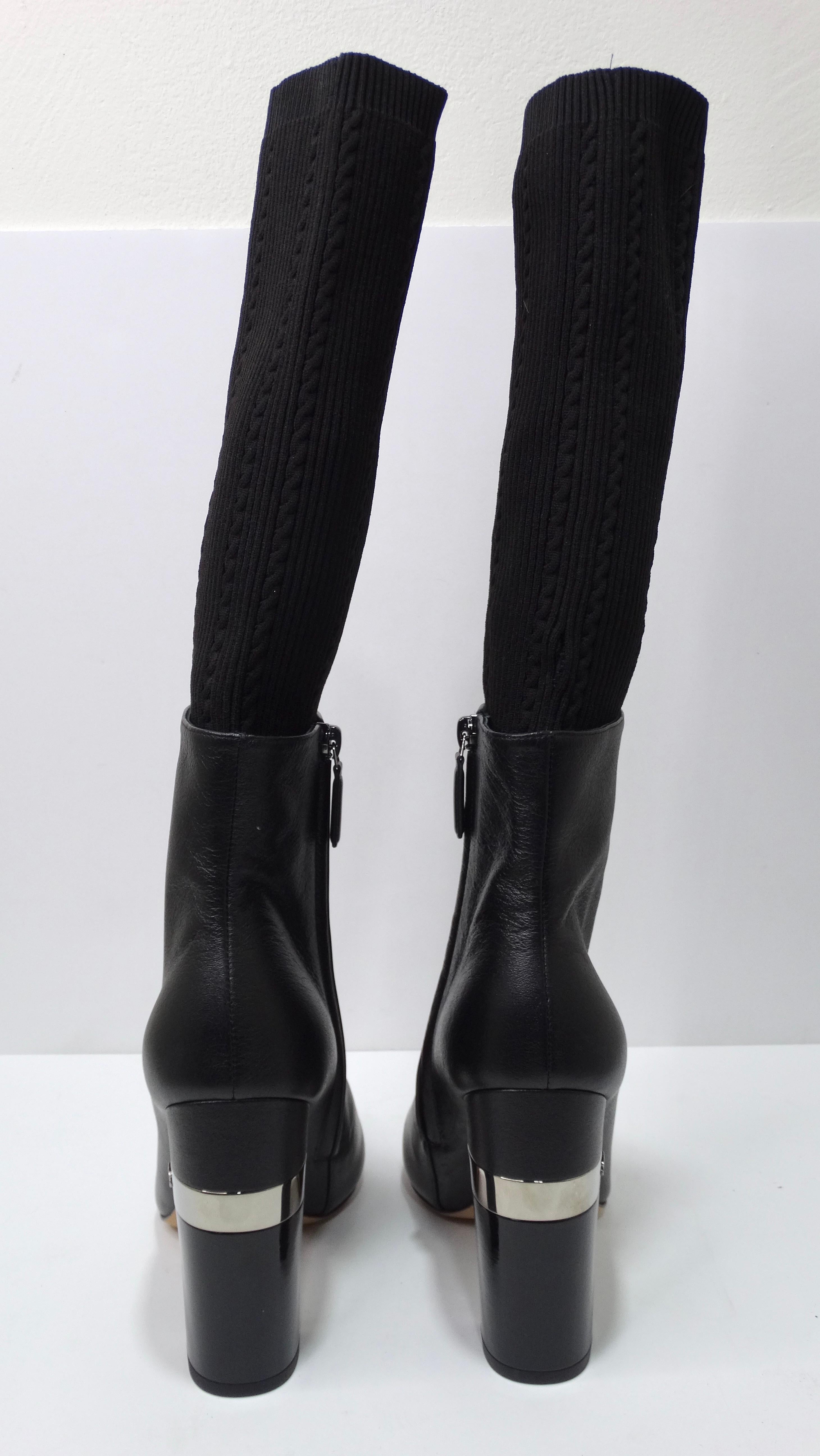 CHANEL CC Logo Leather Sock Boots 1