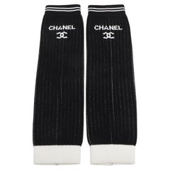 Chanel CC Logo Leg Warmer Black x White