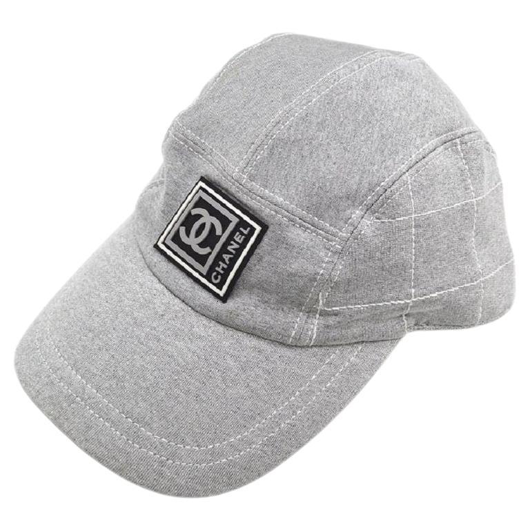 CHANEL CC Logo Light Gray Nylon Cotton Sport Line Men's Women's