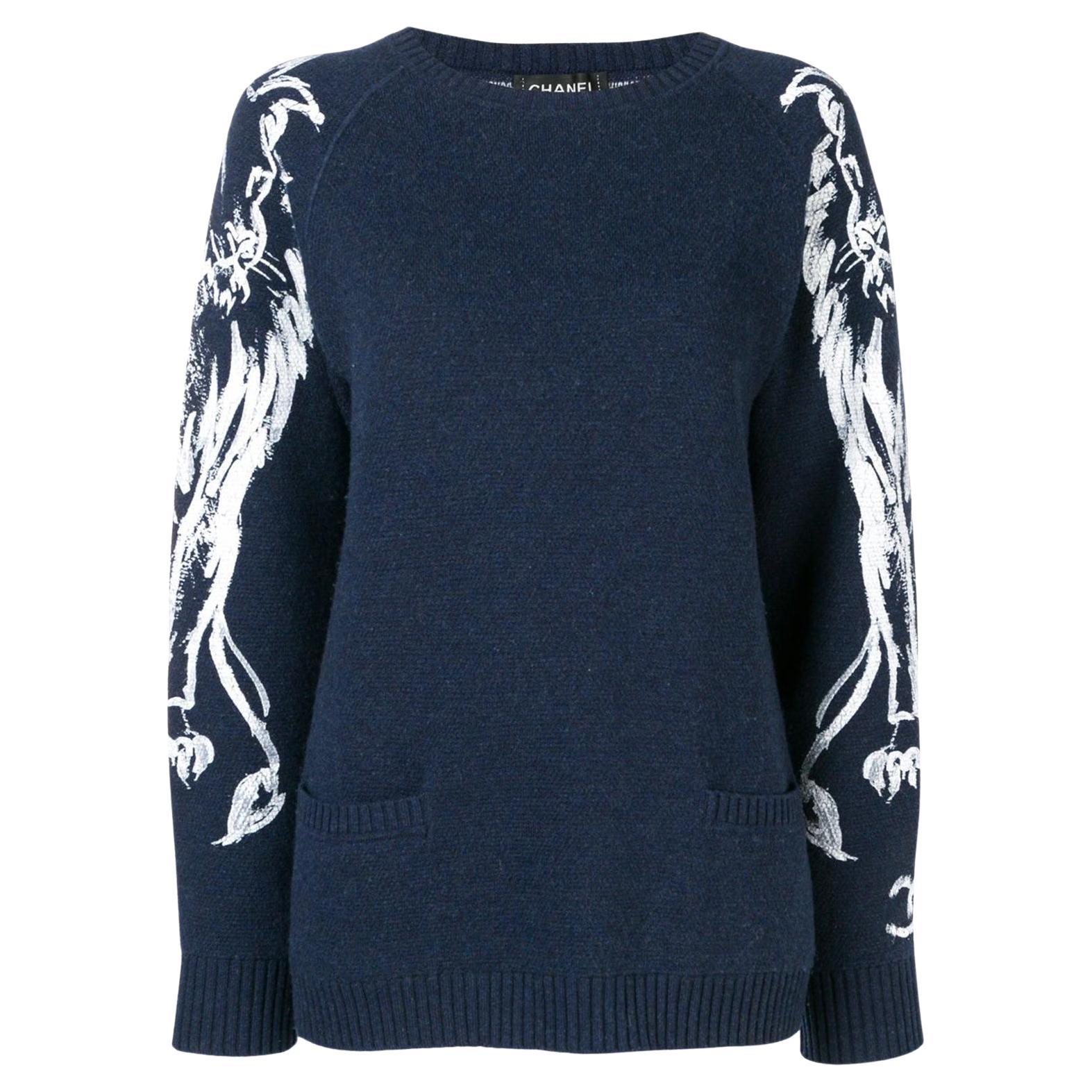 Chanel CC Logo & Lion Jersey Cachemira
