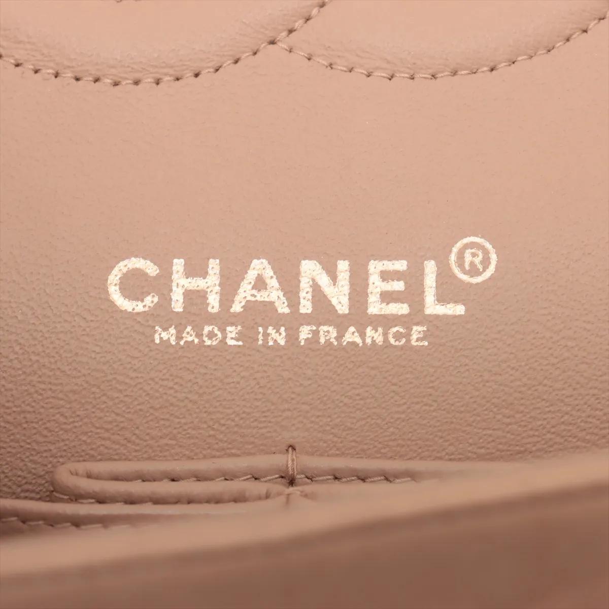 Chanel CC Logo Matelasse 25 Lambskin Double Flap Double Chain Bag Beige en vente 10