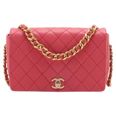 *Chanel CC Logo Matelasse Pelle di Caviale Borsa a tracolla Rosa