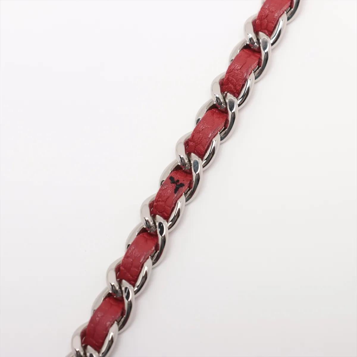 Chanel CC Logo Matelasse Caviar Skin Chain Wallet Rouge en vente 10