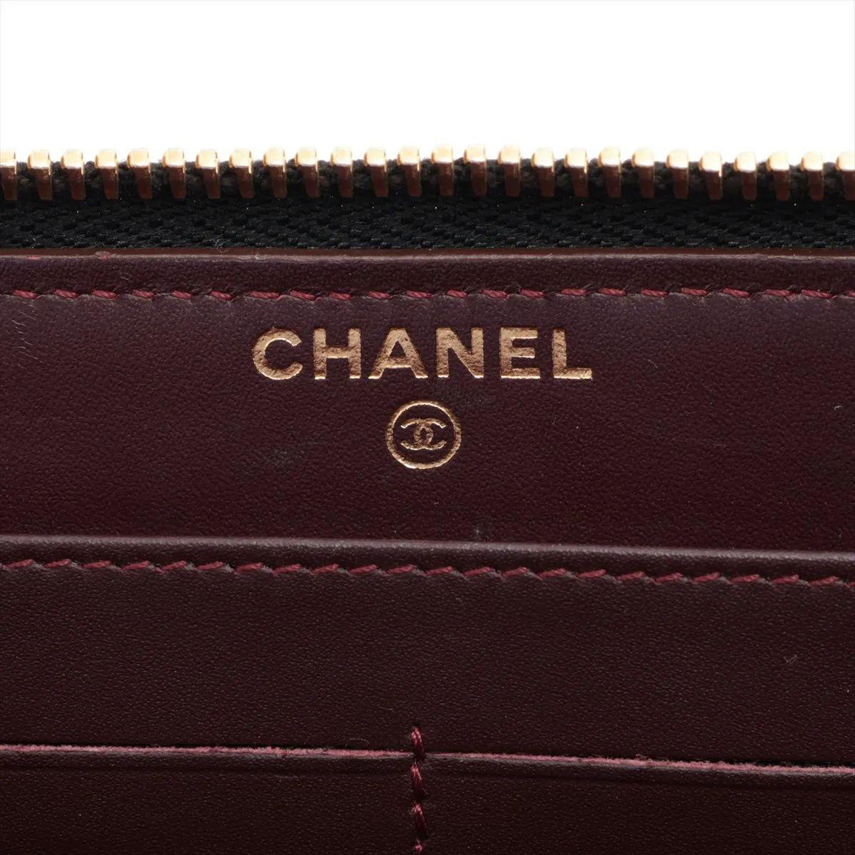 Cartera Chanel CC Logo Matelasse Piel de Caviar Zippy Negro en venta 6
