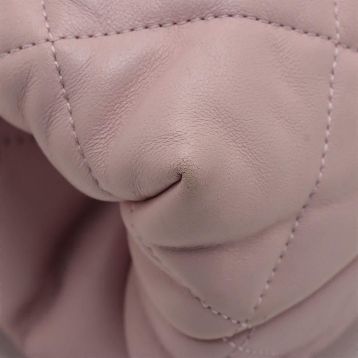 Chanel CC Logo Matelasse Lambskin Chain Shopping Tote Bag Pink For Sale 11