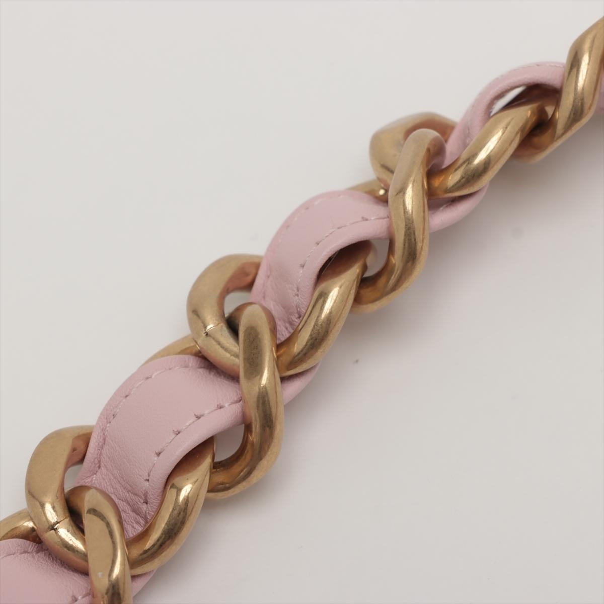 Chanel CC Logo Matelasse Lambskin Chain Shopping Tote Bag Pink For Sale 12