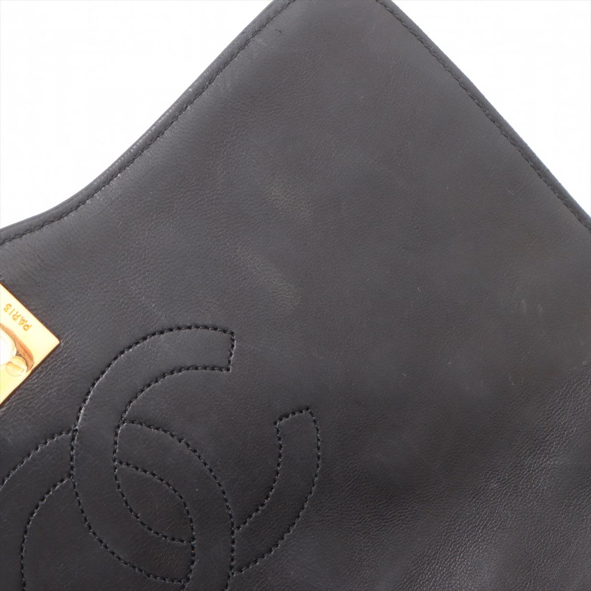 Chanel CC Logo Matelasse Bolso con cadena de piel de cordero Negro en venta 7